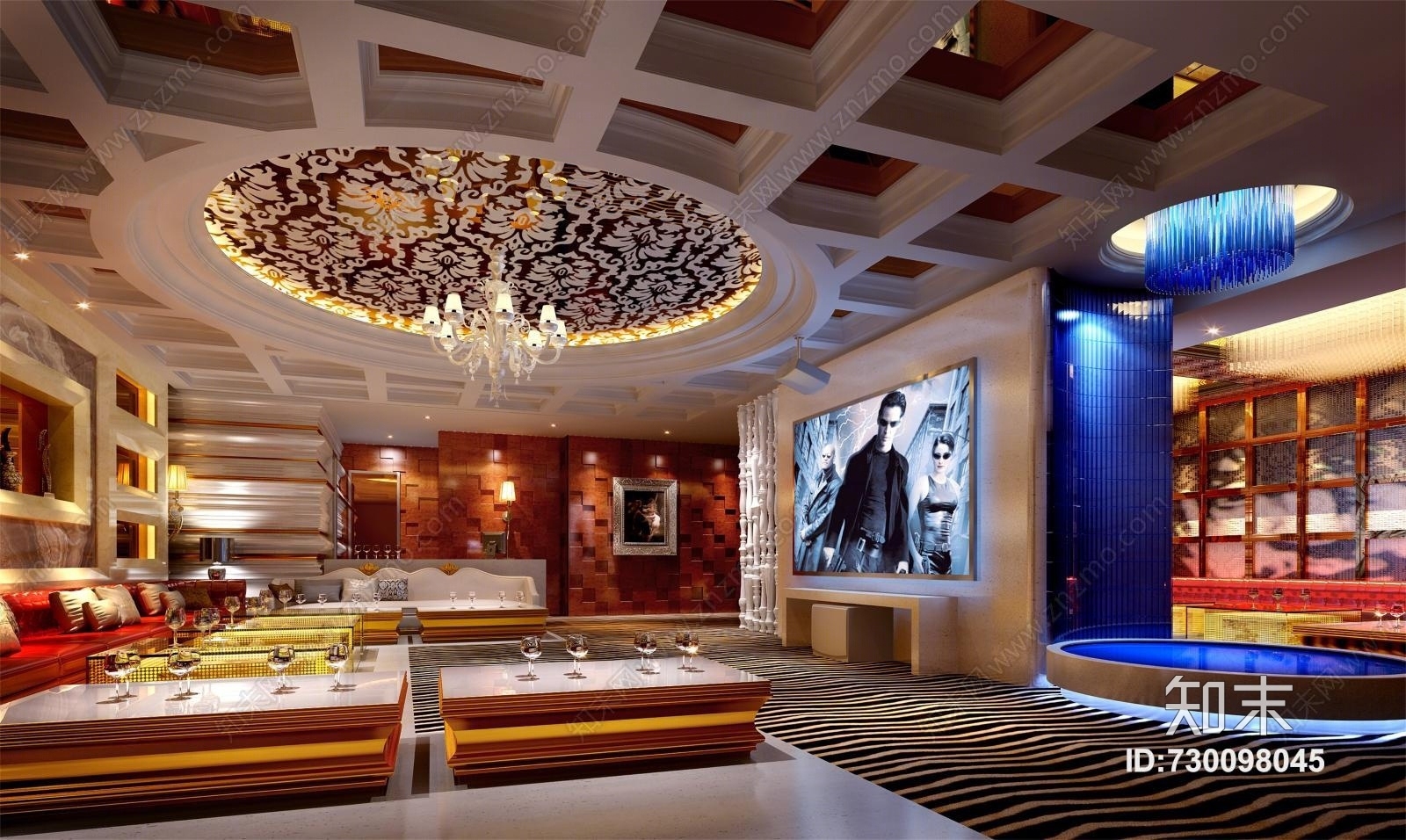 其它休闲娱乐ktv沙发电视吊灯3D模型下载【ID:730098045】