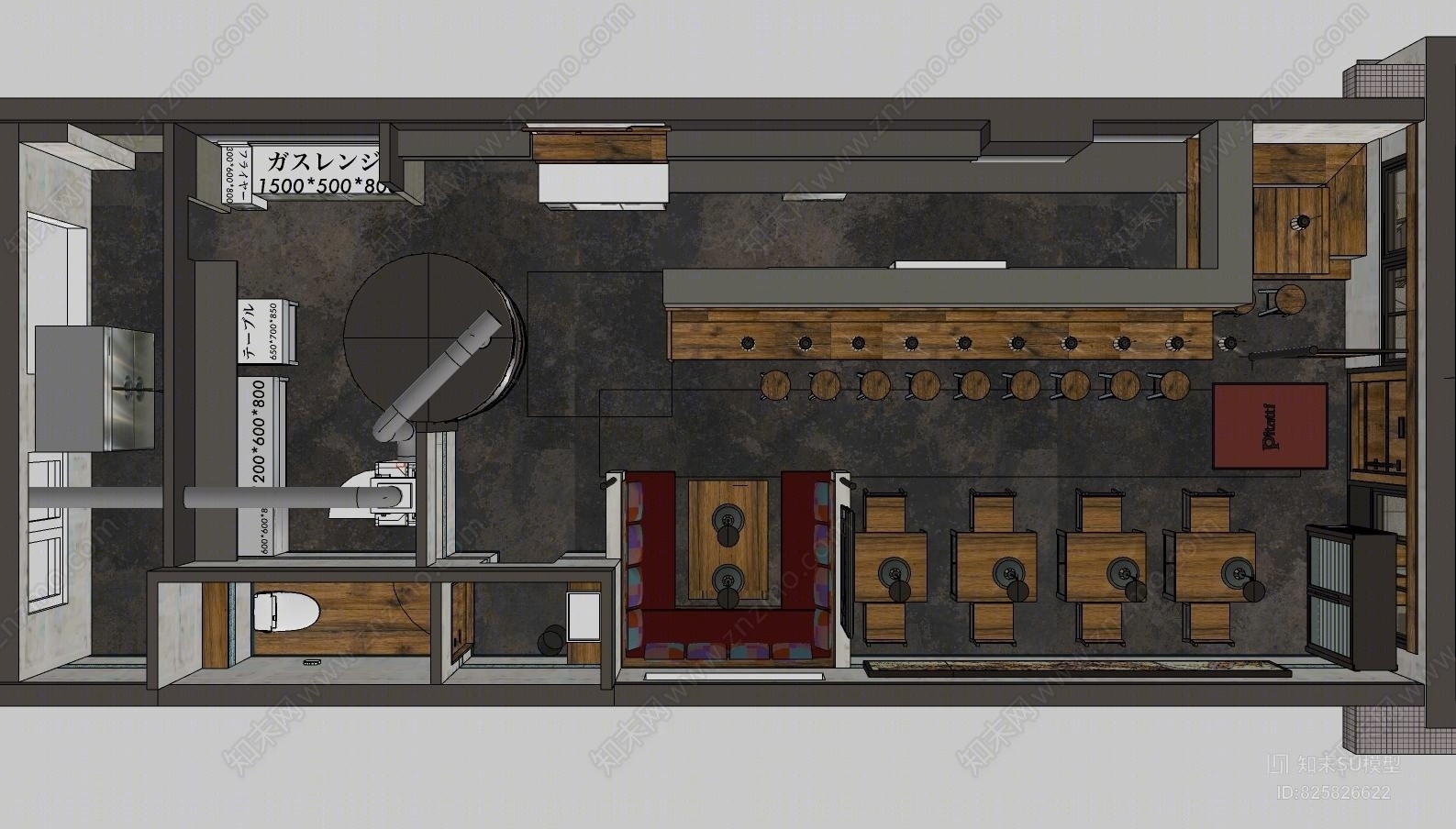 日式小餐厅SU模型下载【ID:825826622】