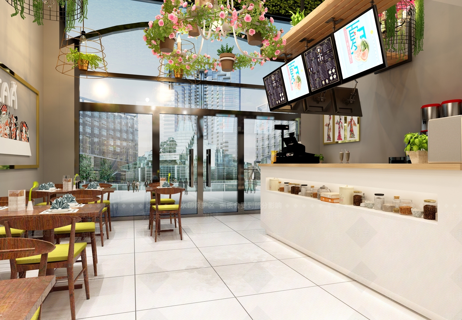 现代奶茶店模型3D模型下载【ID:332472823】