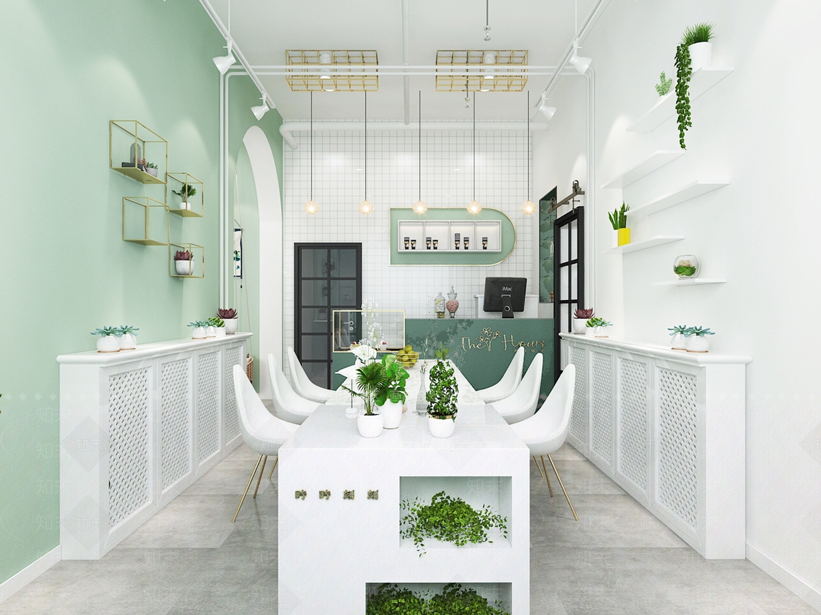 现代北欧花店简约3D模型下载【ID:932310941】