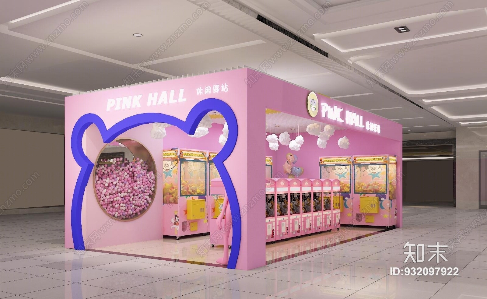 工业风工装商场可爱风少女心网红娃娃机店3D模型下载【ID:932097922】