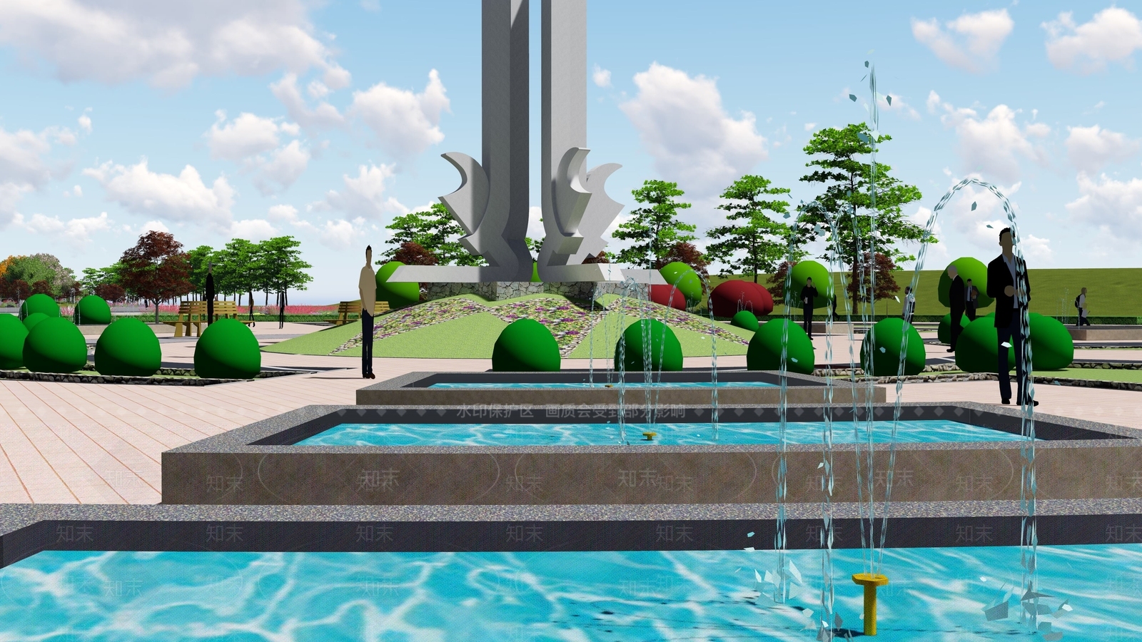 汽车主题广场景观户外SU模型下载【ID:532926841】