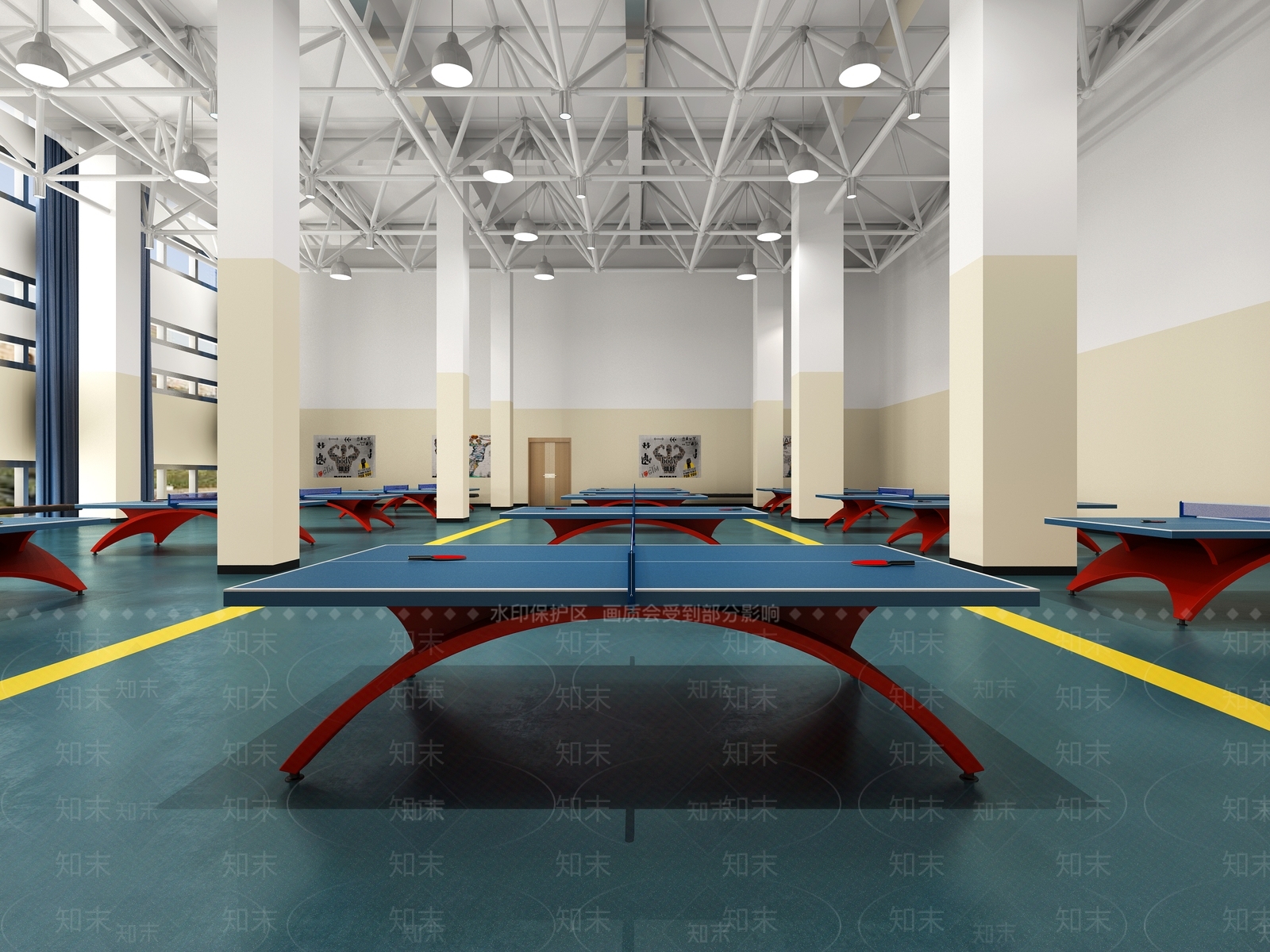 现代乒乓球馆3D模型下载【ID:333267032】