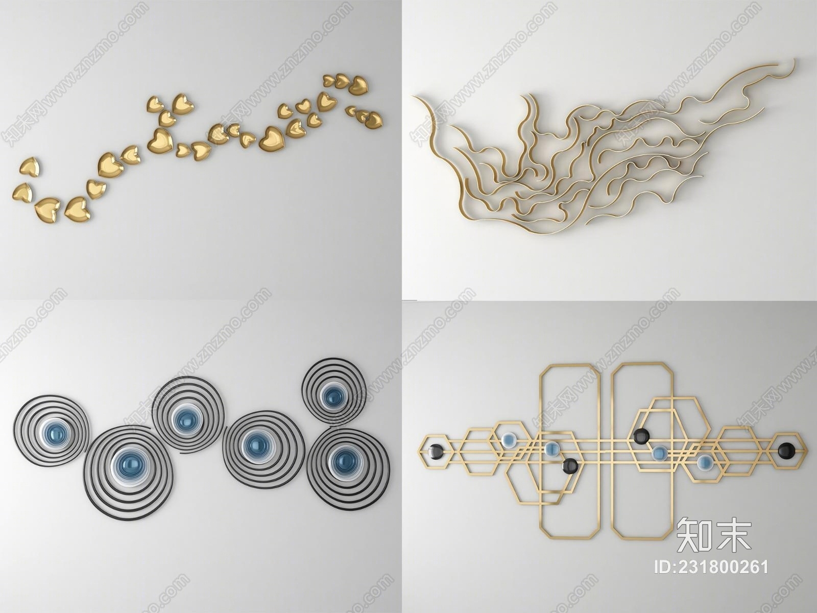 现代饰品摆件3D模型下载【ID:231800261】