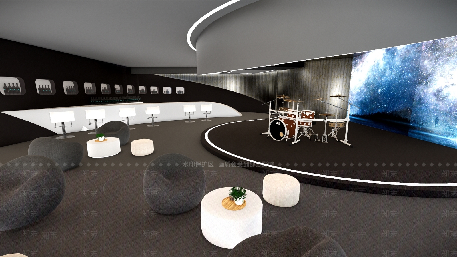会所酒吧SU模型下载【ID:734844433】