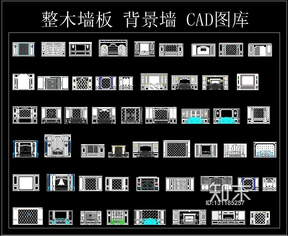 中式别墅整木墙板cad施工图下载【ID:131185257】