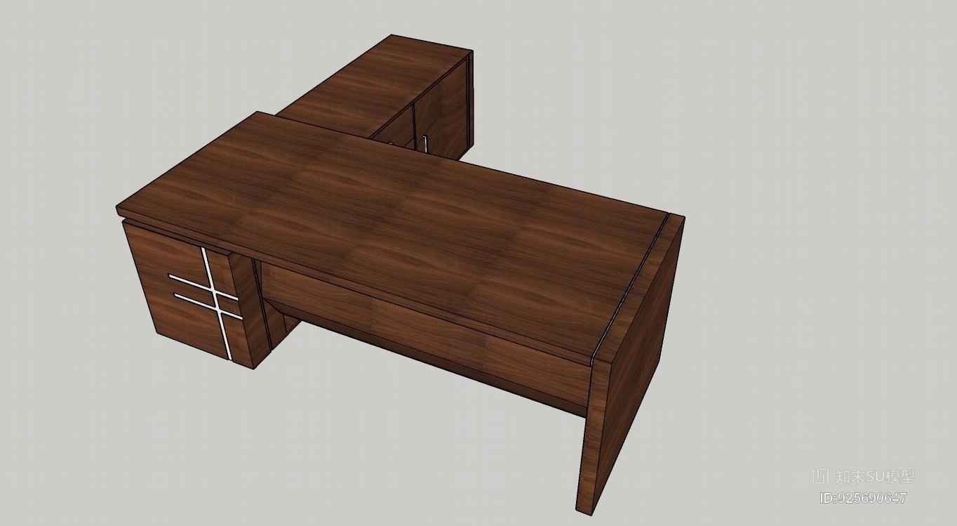办公桌经理桌书桌书柜SU模型下载【ID:925690647】