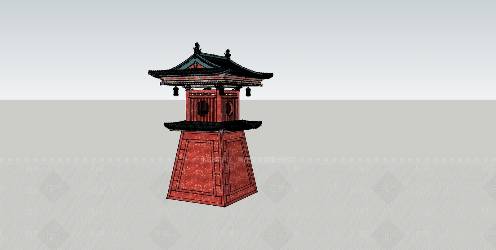 中式古建筑SU模型草图