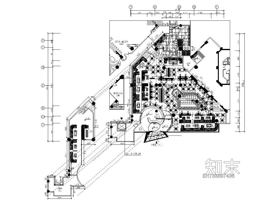 混搭风格休闲酒吧内部装修全套CAD施工图cad施工图下载【ID:733597405】