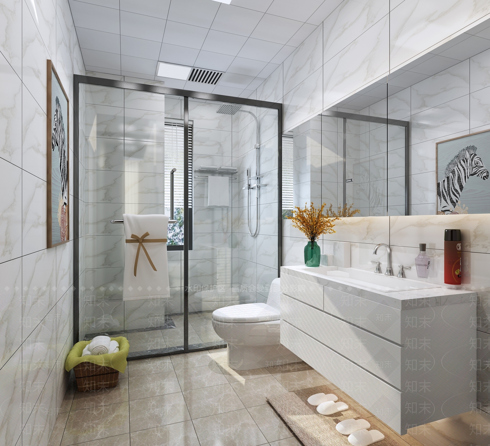北欧现代卫生间3D模型下载【ID:532750442】