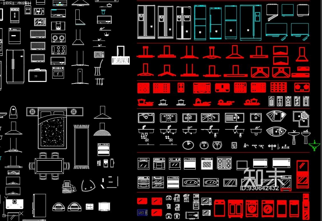 CAD厨房卫生间图库施工图下载【ID:930642432】