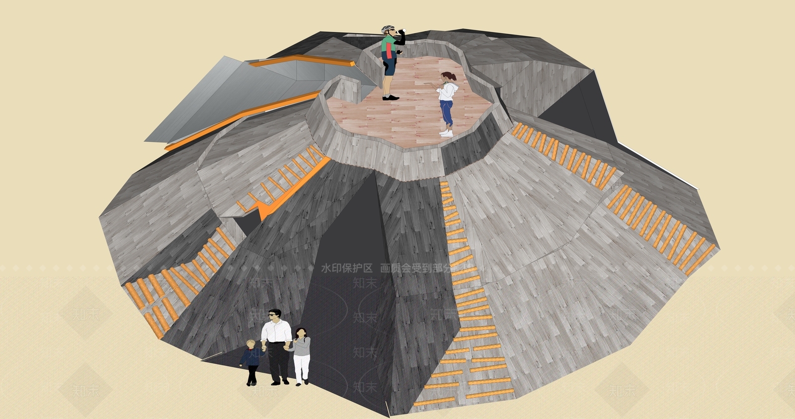 现代攀爬墙SU模型下载【ID:733222649】