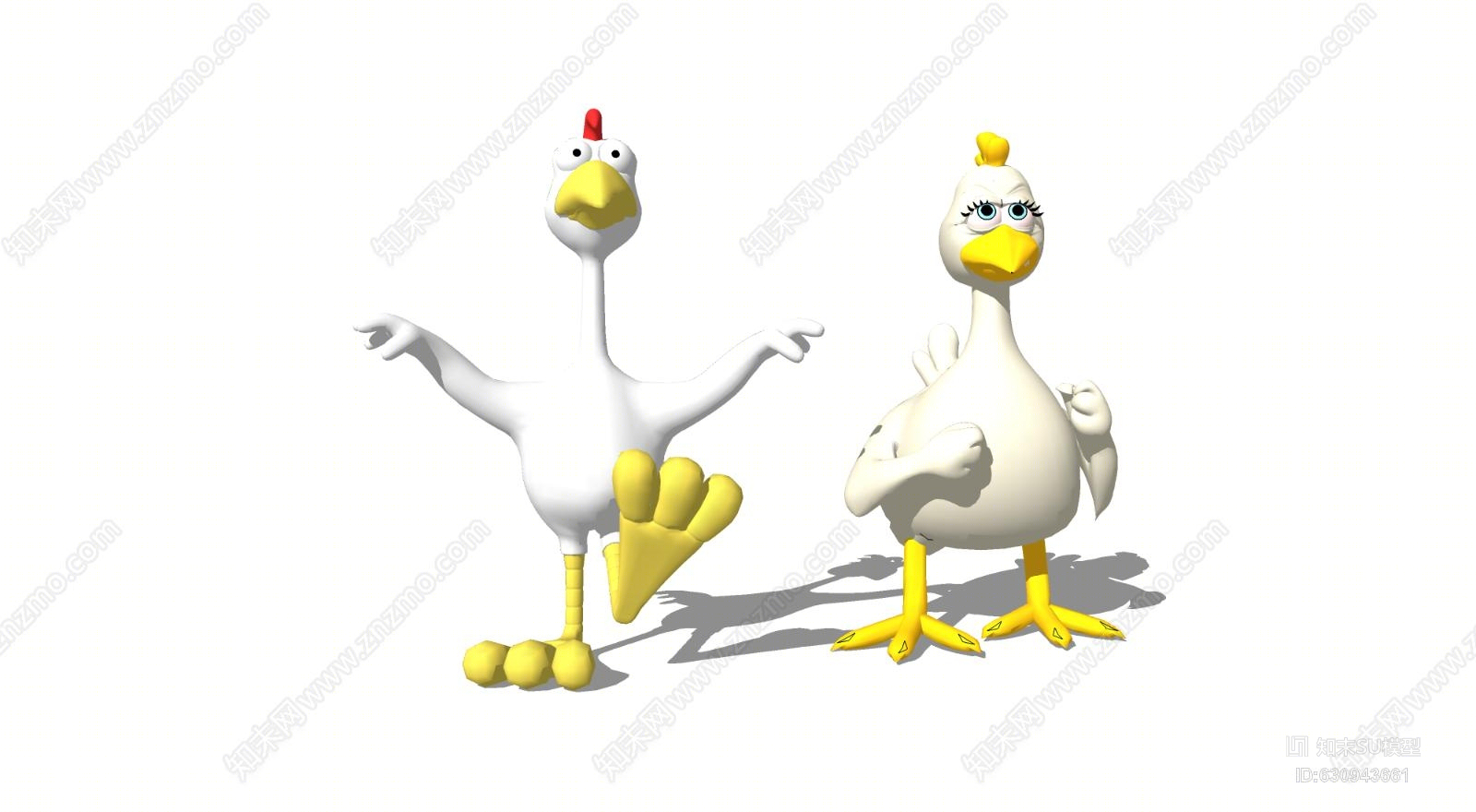 卡通漫画幼儿园玩具动漫店面装饰售卖亭角色小鸡机器SU模型下载【ID:630943661】