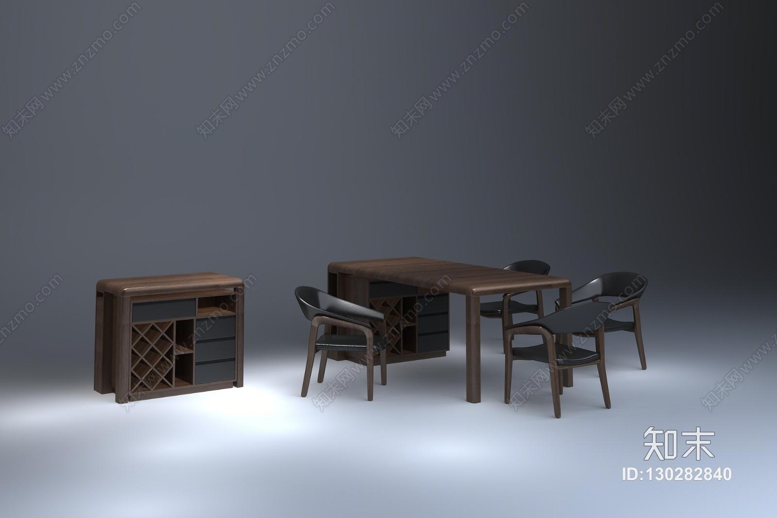 现代餐厅伸缩餐台模型3D模型下载【ID:130282840】