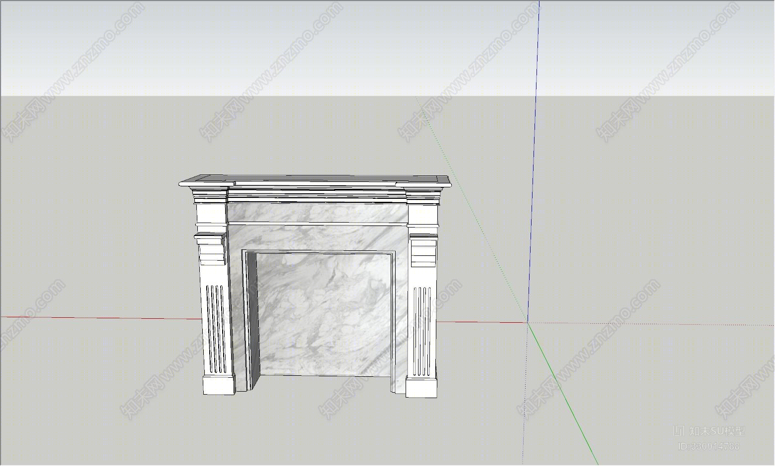 大理石罗马柱SU模型下载【ID:330014788】