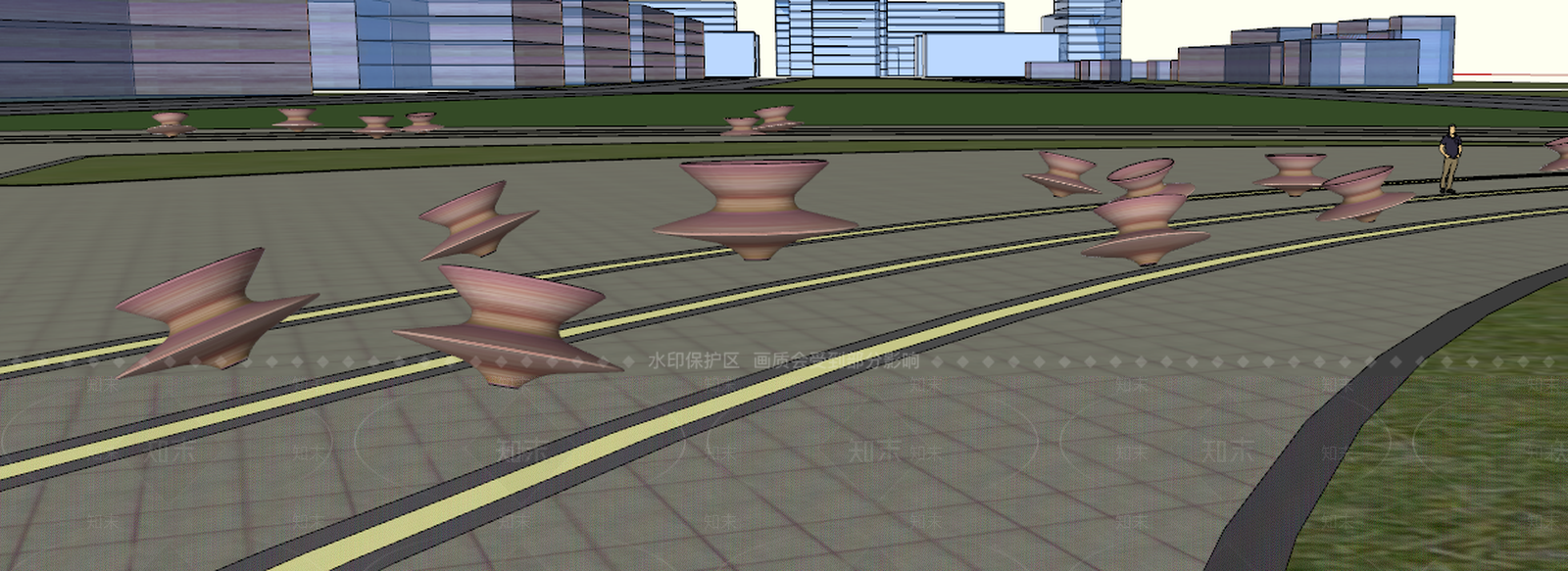 不倒翁坐凳景观小品楼梯扶手SU模型下载【ID:632333688】