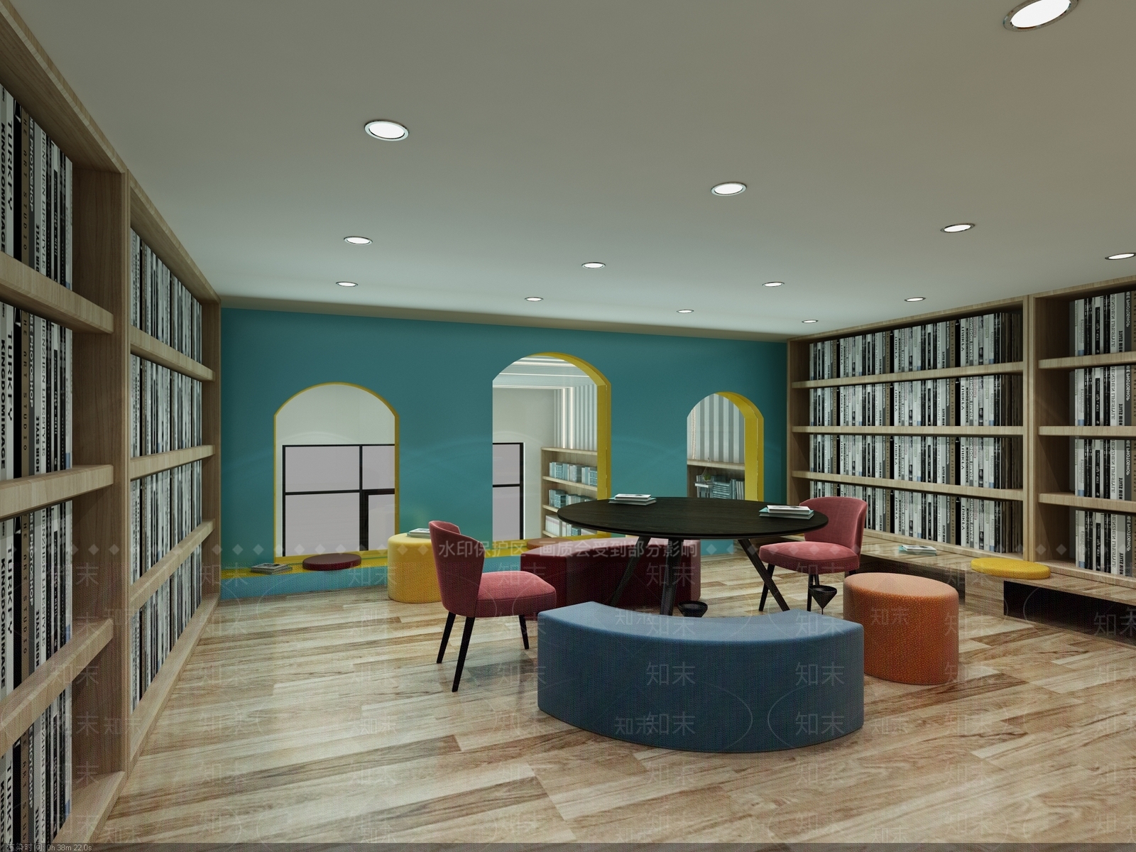现代图书馆3D模型下载【ID:834672230】