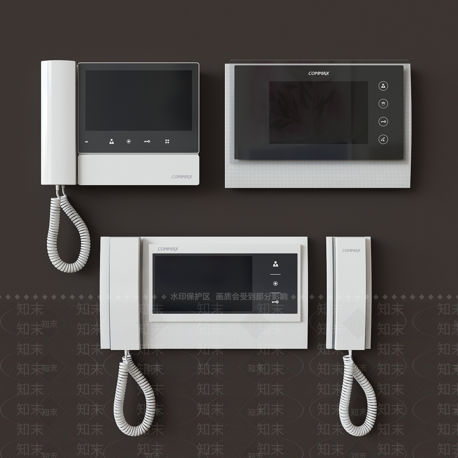 现代可视电话门禁监控3D模型下载【ID:733360474】