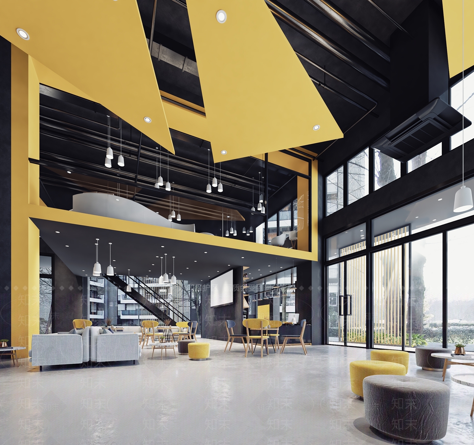 现代弓馆门头3D模型下载【ID:934296652】