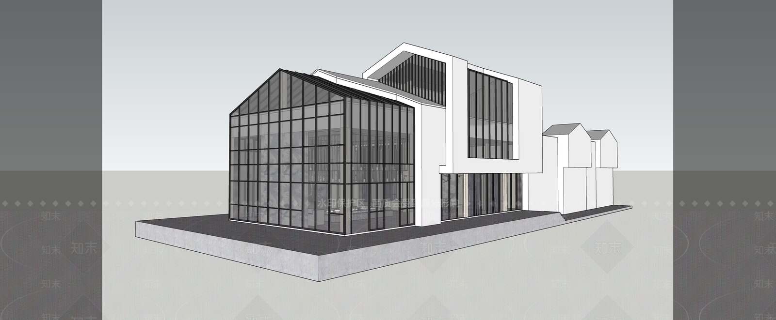 新中式现代精品售楼处模型SU模型下载【ID:734498534】