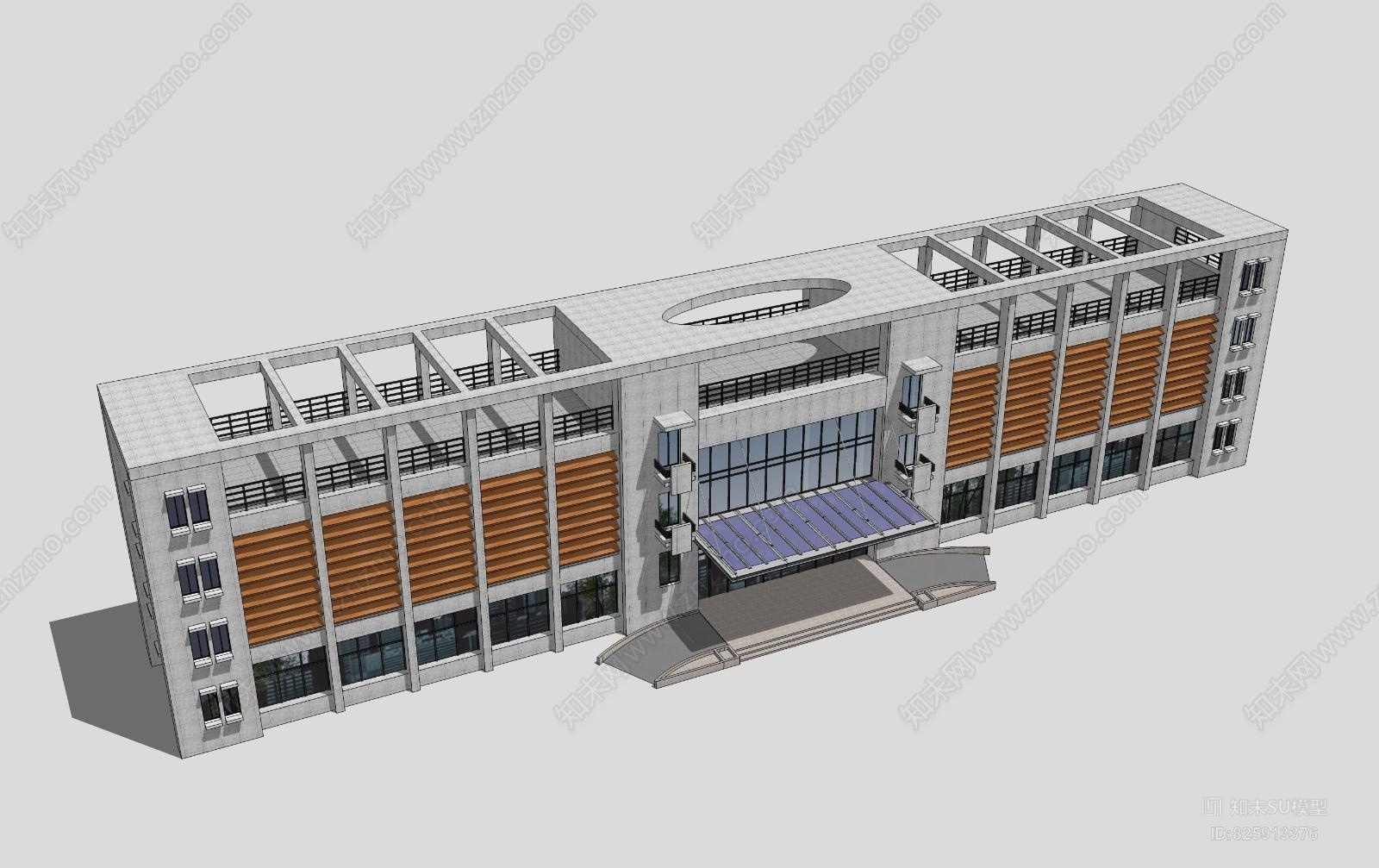 大学校园建筑SU模型下载【ID:825913376】