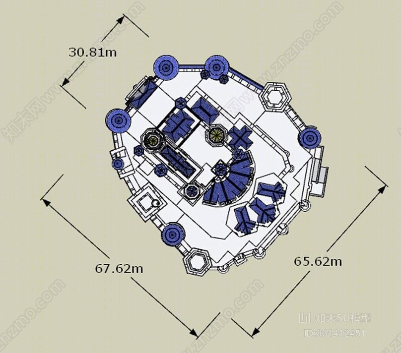 主题乐园城堡城堡SU模型下载【ID:831412451】