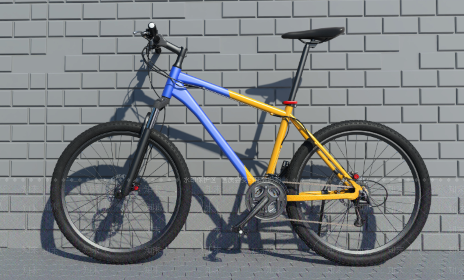 精细模型山地自行车SU模型下载【ID:234704127】