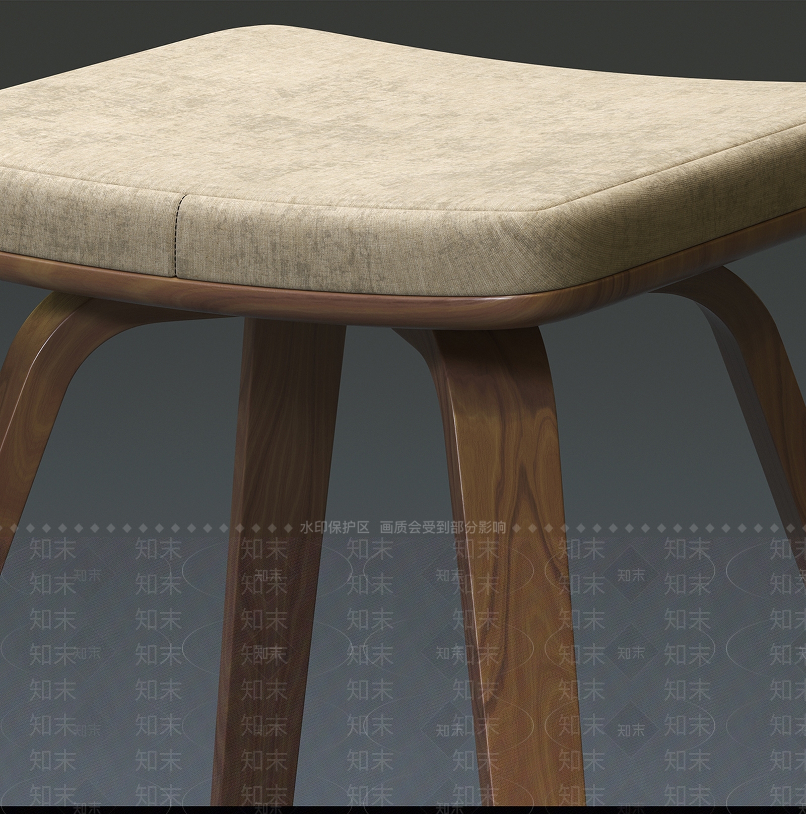 现代实木凳3D模型下载【ID:434030396】