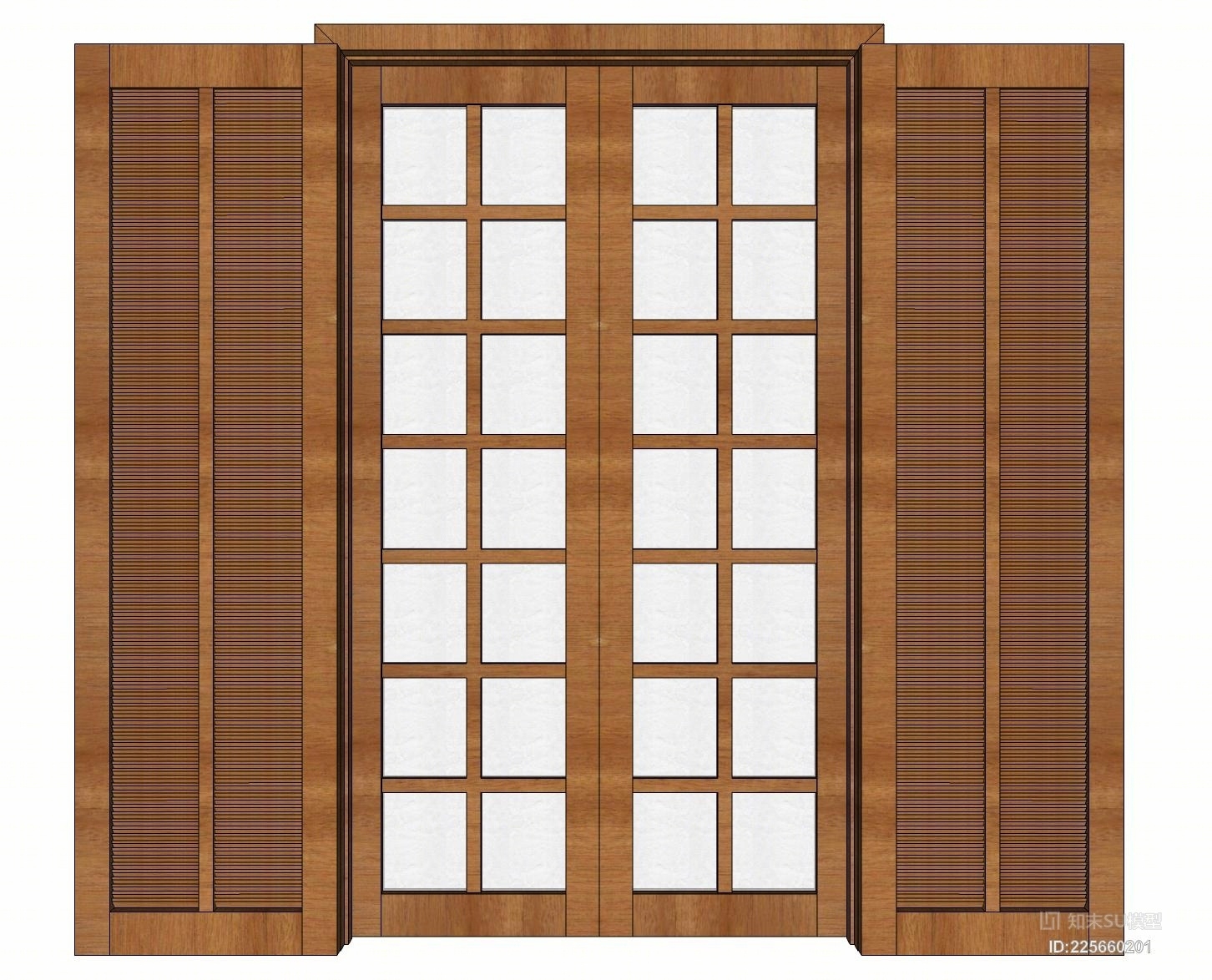 欧式现代推拉门SU模型下载【ID:225660201】
