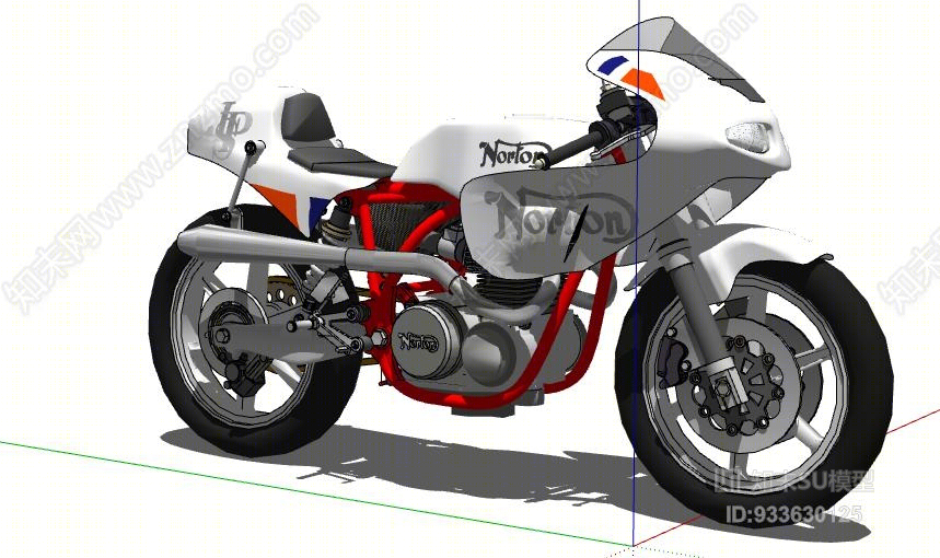 白色的摩托车SU模型下载【ID:933630125】