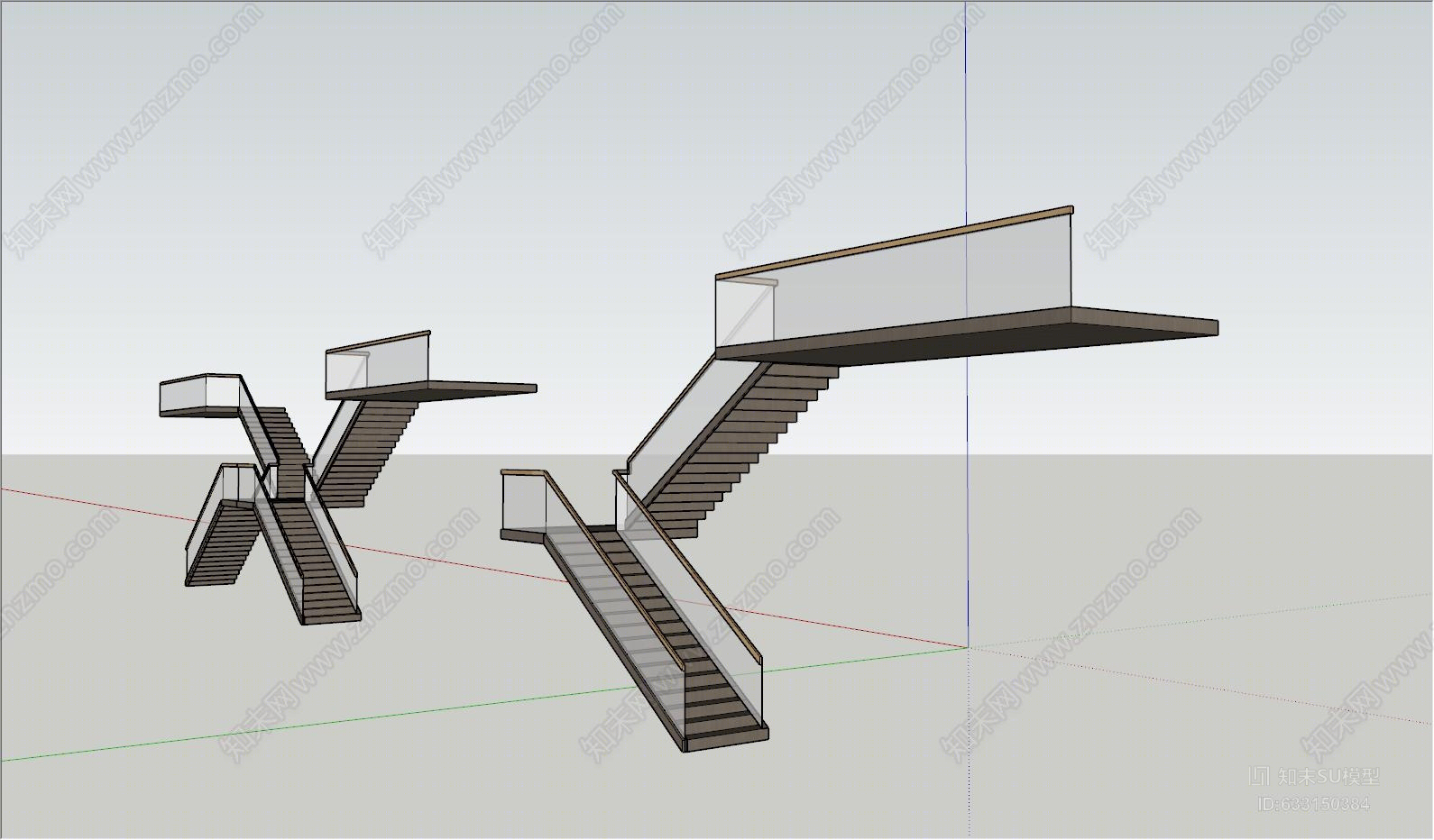 楼梯SU模型下载【ID:633150384】