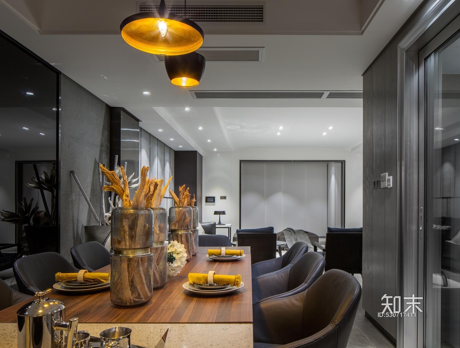 晓安设计--灰蓝畅想（全）施工图+实景图施工图下载【ID:530717411】