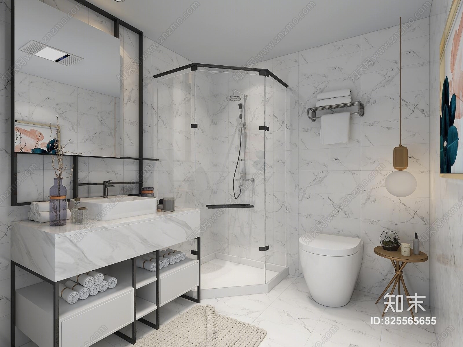 现代北欧3D模型下载【ID:825565655】