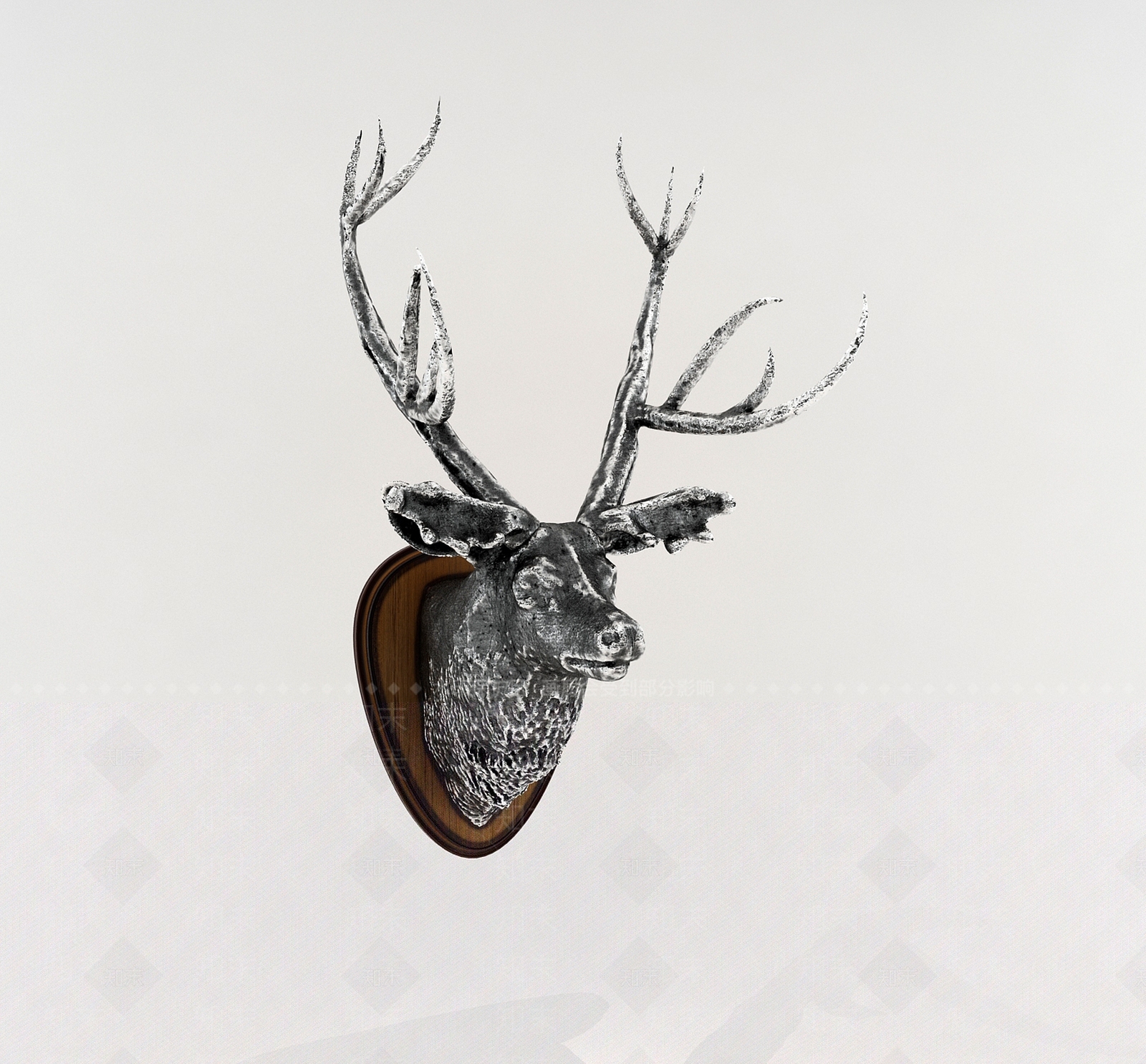 新古典鹿头墙饰3D模型下载【ID:634029514】