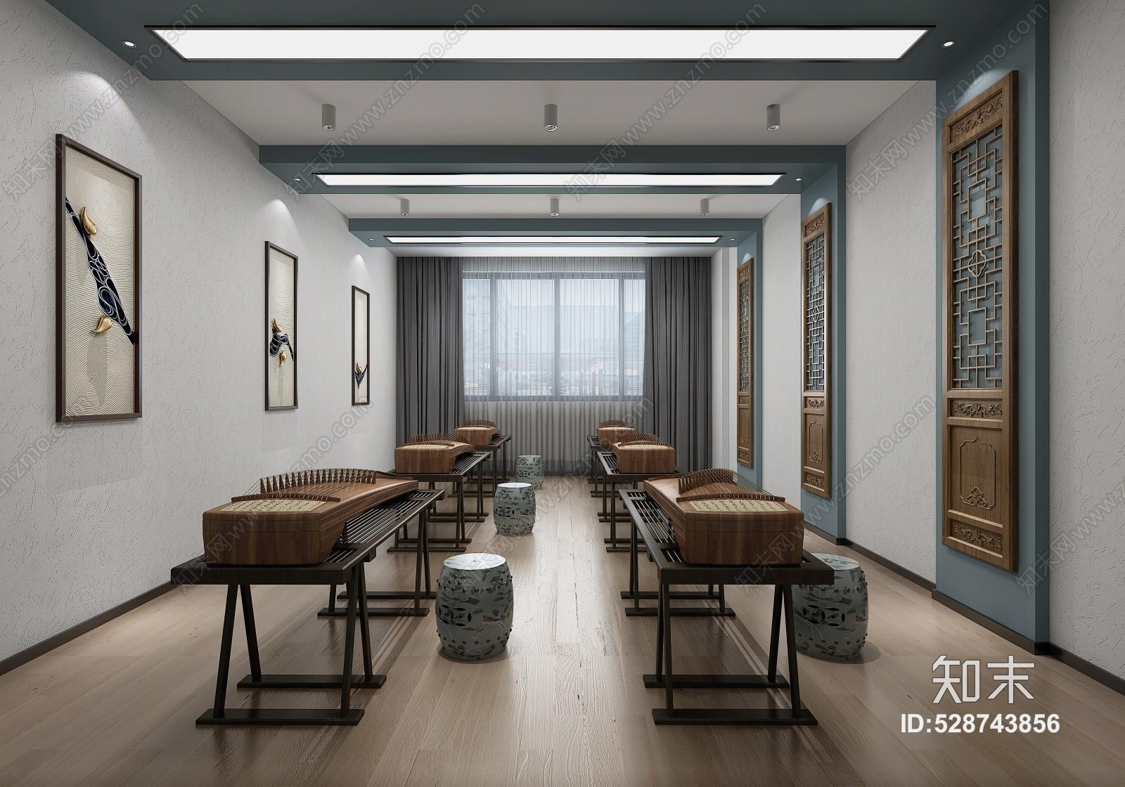 新中式琴行3D模型下载【ID:528743856】