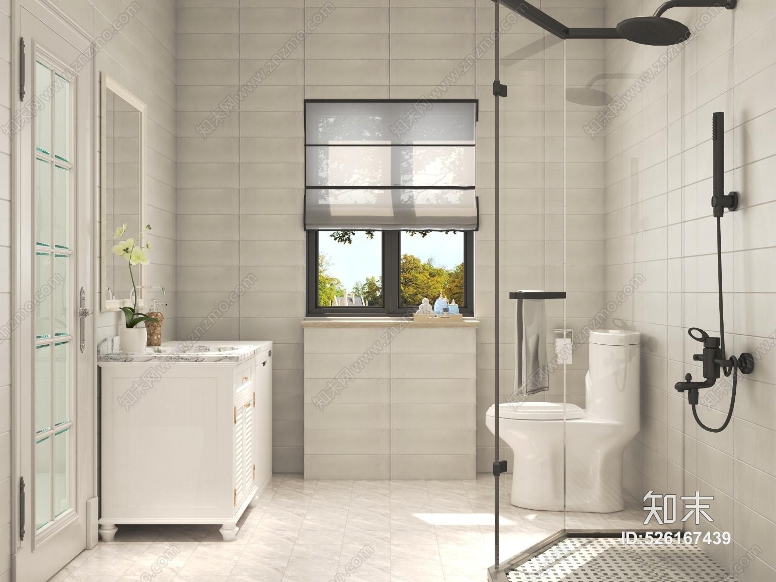 现代浴室卫生间模型3D模型下载【ID:526167439】