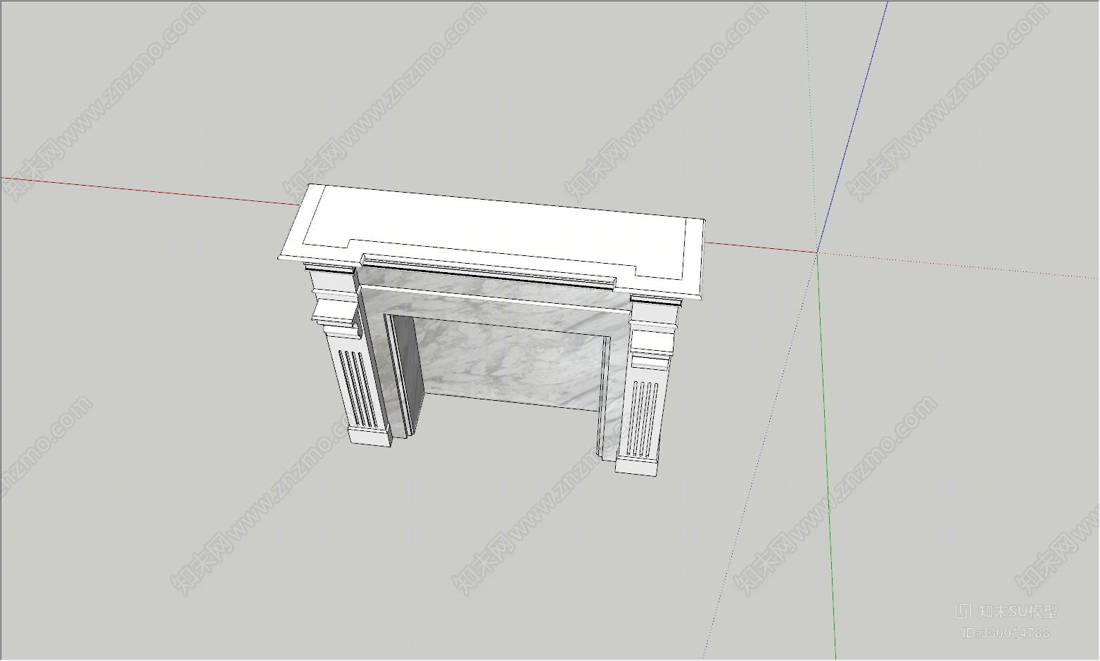 大理石罗马柱SU模型下载【ID:330014788】
