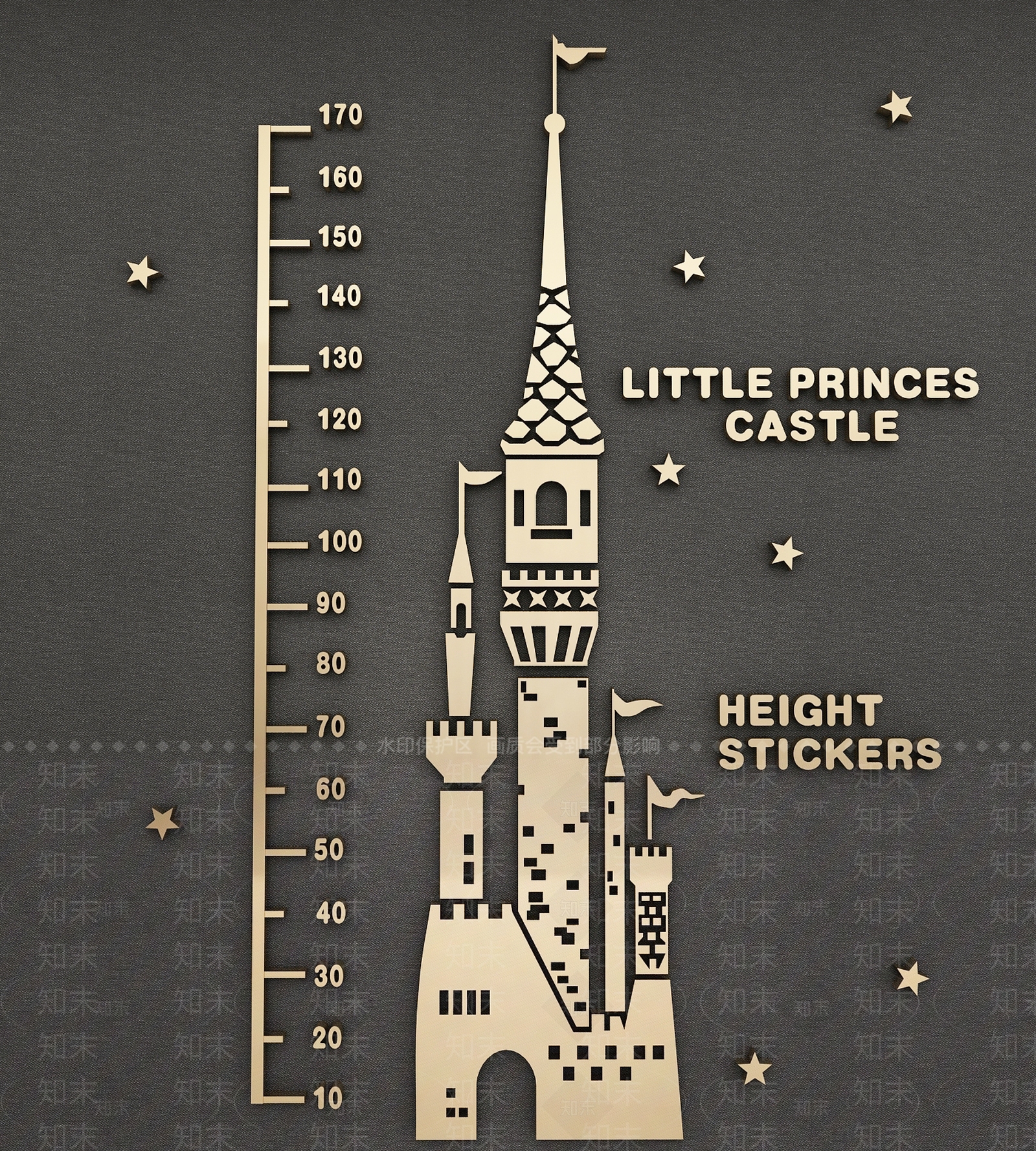 现代儿童城堡身高贴墙饰3D模型下载【ID:233414276】
