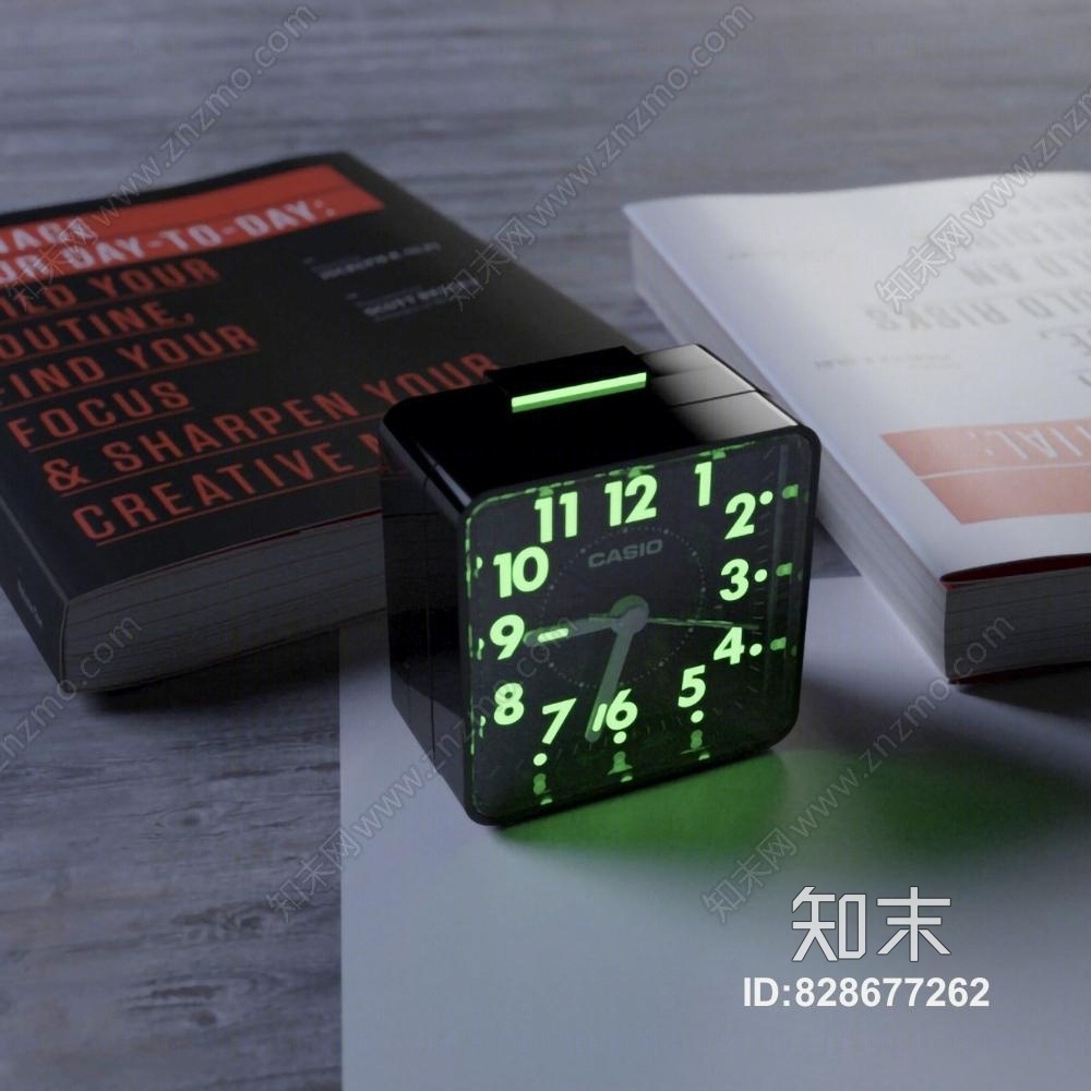 现代卡西欧CASIO学生床头懒人贪睡闹钟儿童迷你夜光静音方形3D模型下载【ID:828677262】