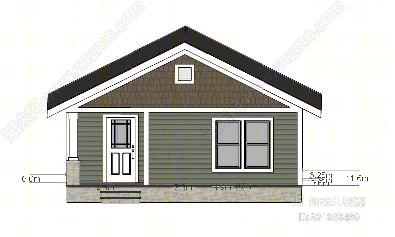 民宿农庄度假快速组装屋SU模型下载【ID:831669489】