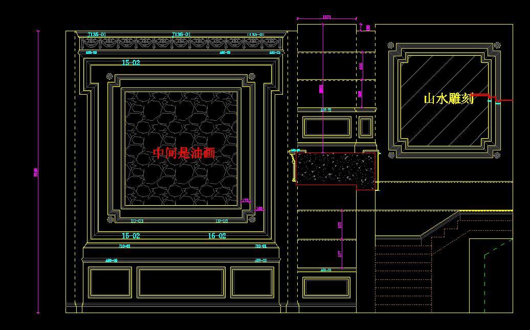 欧式豪华背景墙设计CAD图cad施工图下载【ID:132487213】