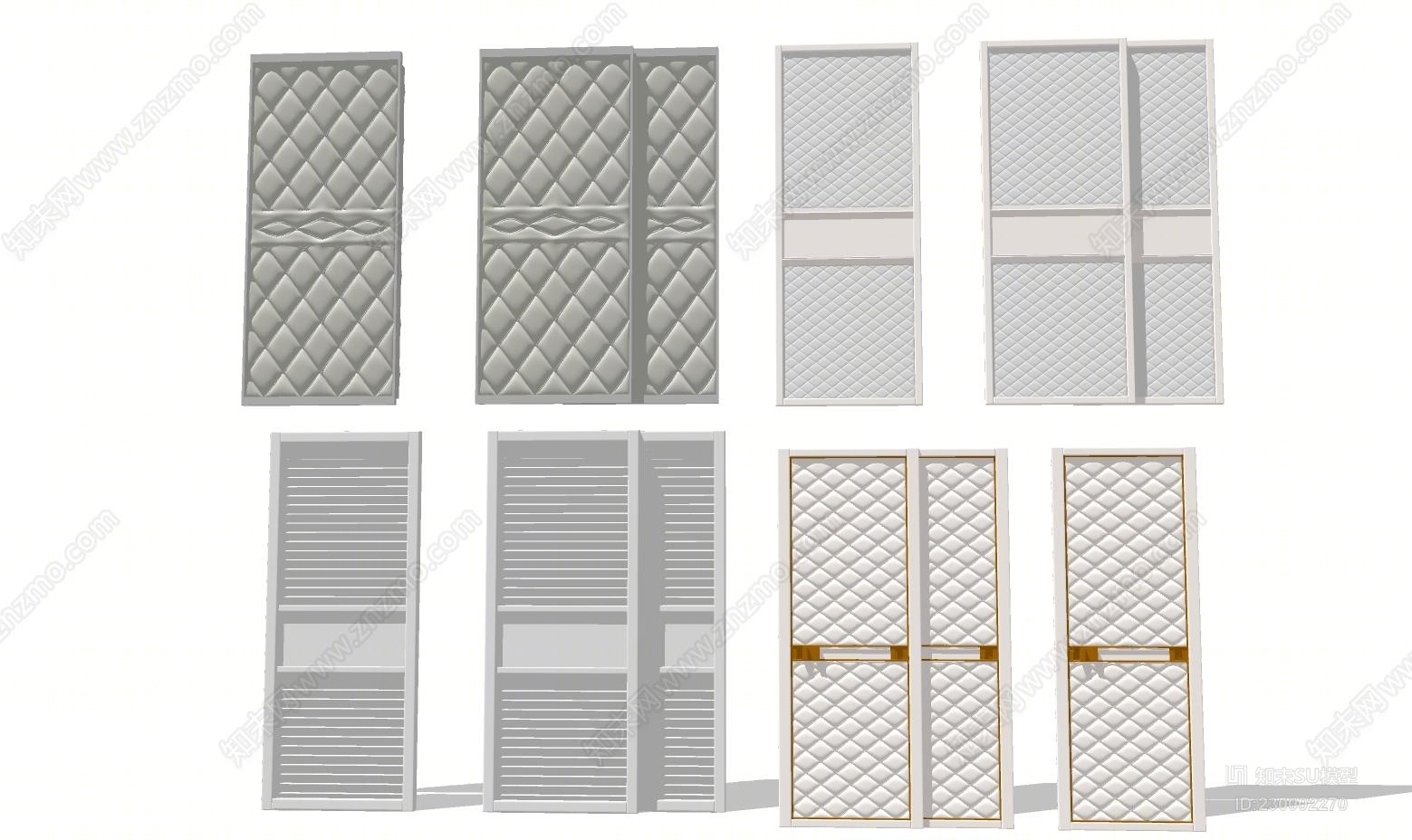 精品衣柜推拉门SU模型下载【ID:230002270】