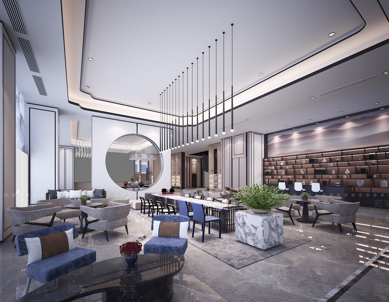 简欧中式餐厅酒店会所899843D模型下载【ID:932202623】