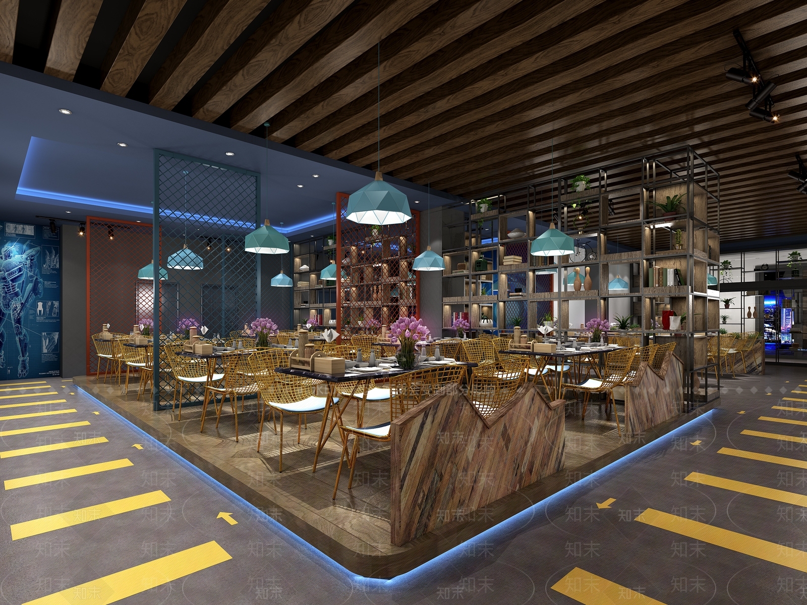 工业风烧烤店3D模型下载【ID:333089257】