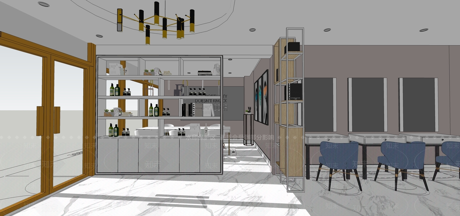 北欧美容院美发SU模型下载【ID:535058162】