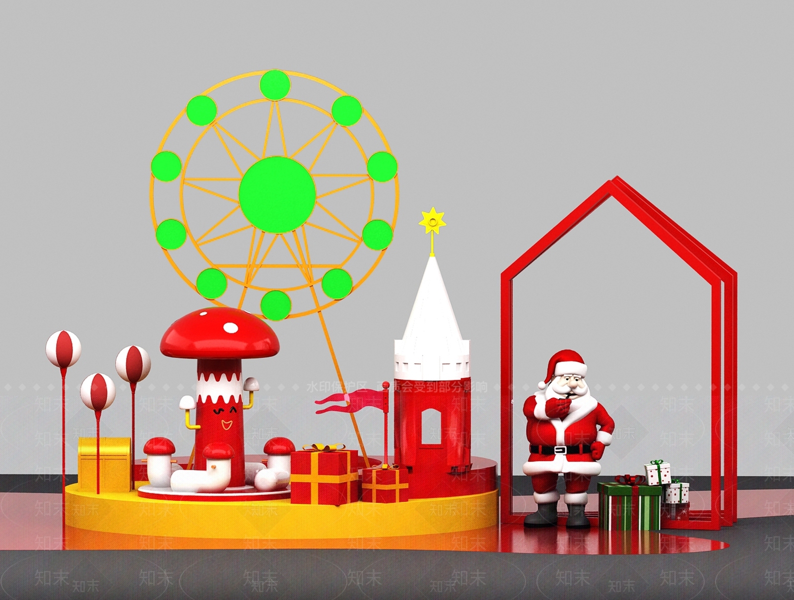 现代圣诞老人3D模型下载【ID:432338251】