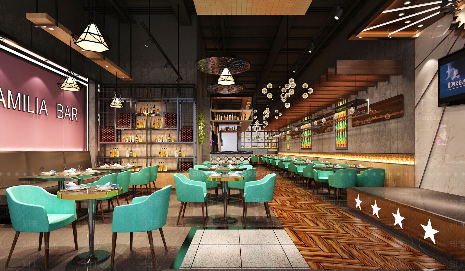 工业风酒吧工业餐厅包厢3D模型下载【ID:433575450】