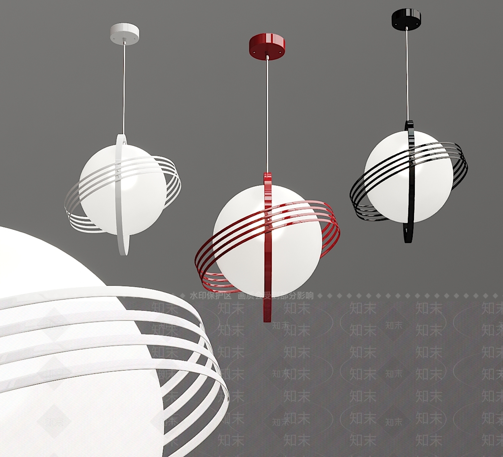 现代个性地球造型吊灯3D模型下载【ID:535282828】