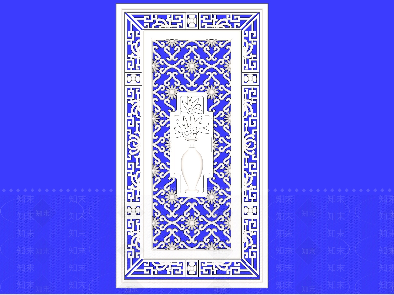 中式镂空隔断SU模型下载【ID:933550007】