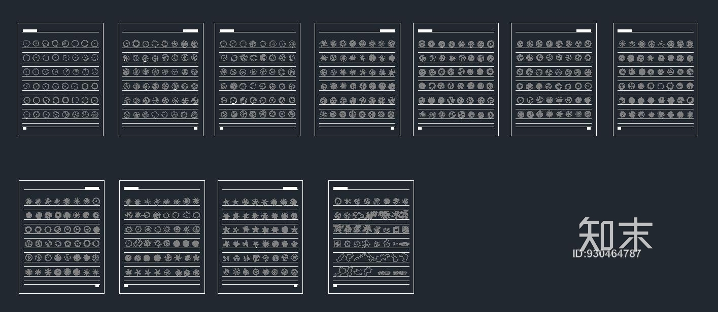 CAD植物平面图施工图下载【ID:930464787】